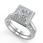 Load image into Gallery viewer, Lillianna Micro Pave Halo Princess Cut Diamond Engagement Ring - Nivetta