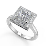 Load image into Gallery viewer, Lillianna Micro Pave Halo Princess Cut Diamond Engagement Ring - Nivetta