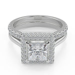 Load image into Gallery viewer, Lillianna Micro Pave Halo Princess Cut Diamond Engagement Ring - Nivetta