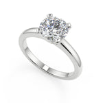 Load image into Gallery viewer, Lina Four Prong Solitaire Round Cut Diamond Engagement Ring - Nivetta