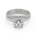 Load image into Gallery viewer, Lina Four Prong Solitaire Round Cut Diamond Engagement Ring - Nivetta