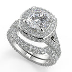 Load image into Gallery viewer, Lizeth 3 Row Pave Cushion Cut Diamond Engagement Ring - Nivetta