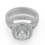 Load image into Gallery viewer, Lizeth 3 Row Pave Cushion Cut Diamond Engagement Ring - Nivetta