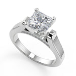 Load image into Gallery viewer, Lorelai 4 Prong Cathedral Princess Diamond Engagement Ring - Nivetta
