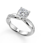 Load image into Gallery viewer, Lorelei Pave Twist Rope Cushion Cut Diamond Engagement Ring - Nivetta