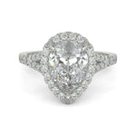 Load image into Gallery viewer, Luciana Pear Cut Pave Halo Split Shank Claw Set Engagement Ring - Nivetta
