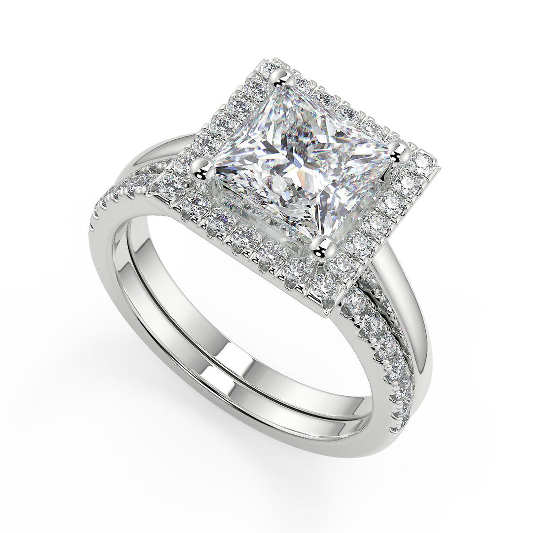 Lyric Halo Princess Cut Diamond Engagement Ring - Nivetta