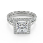 Load image into Gallery viewer, Lyric Halo Princess Cut Diamond Engagement Ring - Nivetta