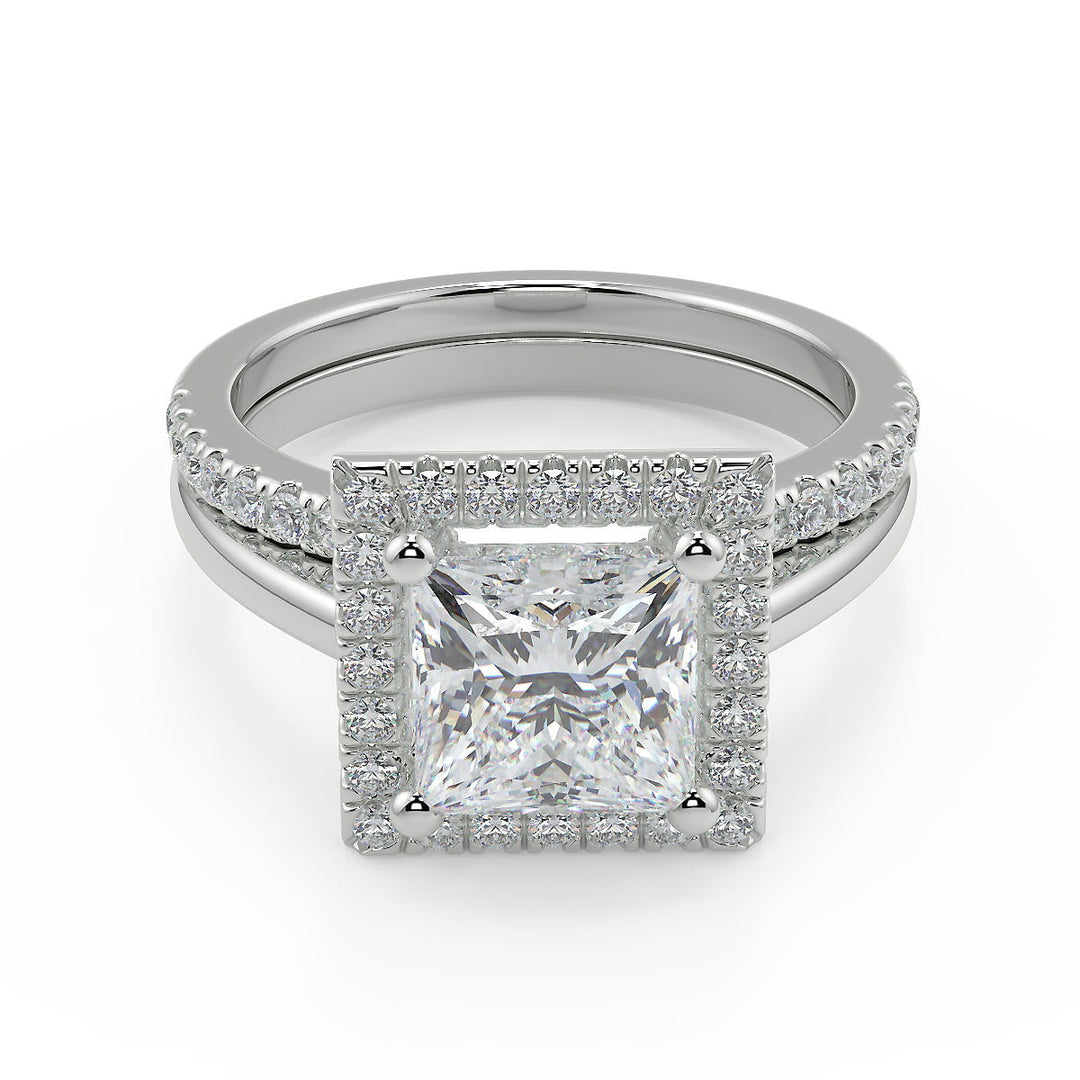 Lyric Halo Princess Cut Diamond Engagement Ring - Nivetta