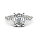 Load image into Gallery viewer, Madeline Cushion Cut Pave Hidden Halo 4 Prong Claw Set Engagement Ring Setting - Nivetta