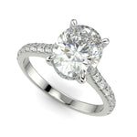 Load image into Gallery viewer, Madeline Oval Cut Pave Hidden Halo 4 Prong Claw Set Engagement Ring Setting - Nivetta