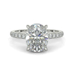 Load image into Gallery viewer, Madeline Oval Cut Pave Hidden Halo 4 Prong Claw Set Engagement Ring Setting - Nivetta