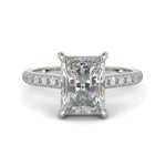 Load image into Gallery viewer, Madeline Radiant Cut Pave Hidden Halo 4 Prong Claw Set Engagement Ring Setting - Nivetta