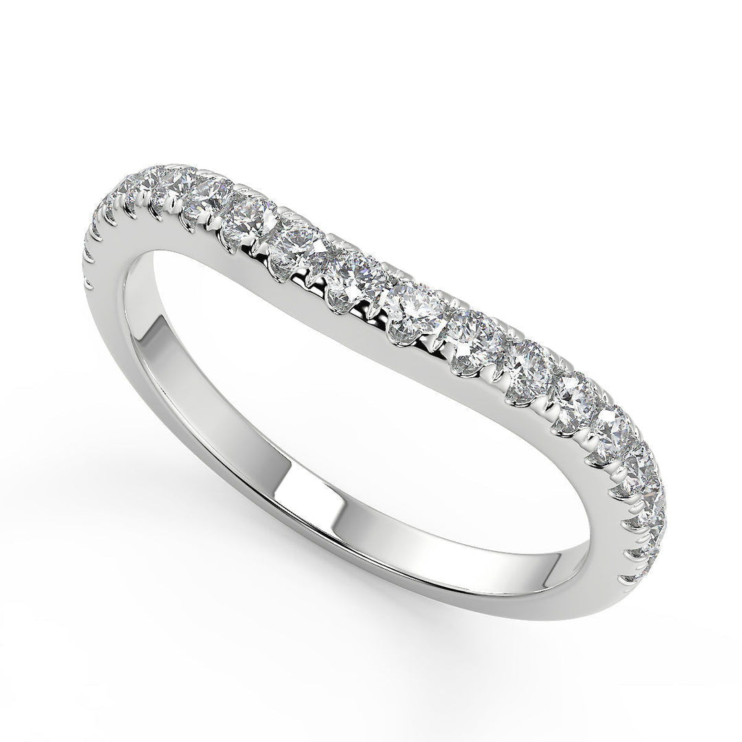 Maggie Baguette Accents 3 Stone Round Cut Double Prong Ring - Nivetta