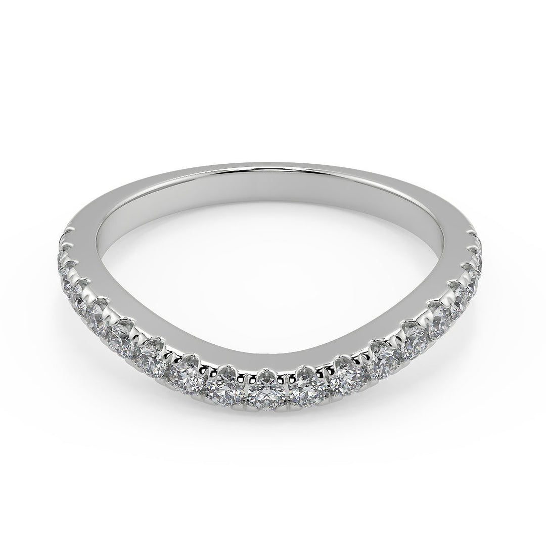 Maggie Baguette Accents 3 Stone Round Cut Double Prong Ring - Nivetta