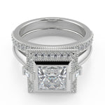 Load image into Gallery viewer, Maleah Halo Bezel Set Princess Cut Diamond Engagement Ring - Nivetta