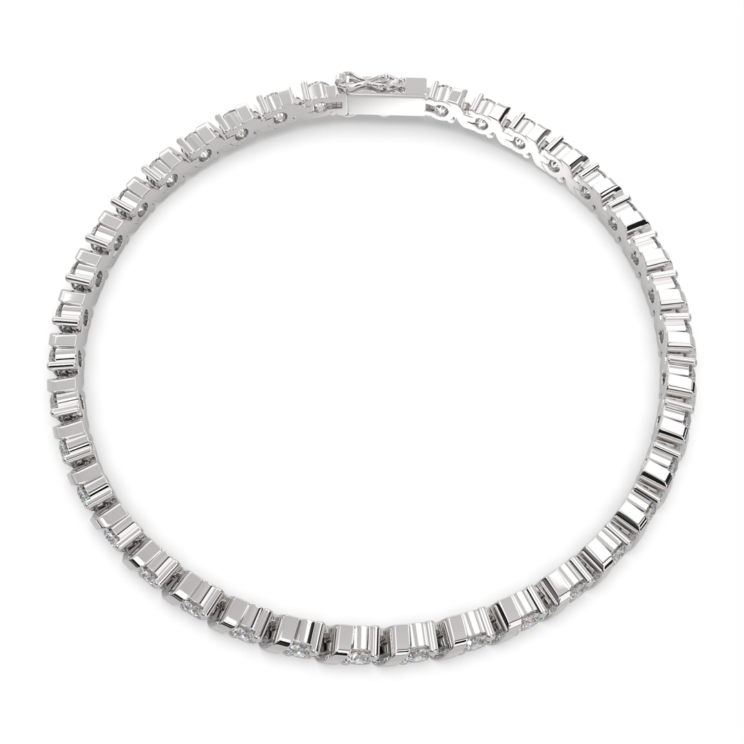 Marcelline Round Cut Diamond Tennis Bracelet S-Link (4 ctw) - Nivetta