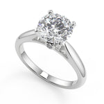Load image into Gallery viewer, Maria Classic Cathedral Solitaire Round Cut Diamond Engagement Ring - Nivetta