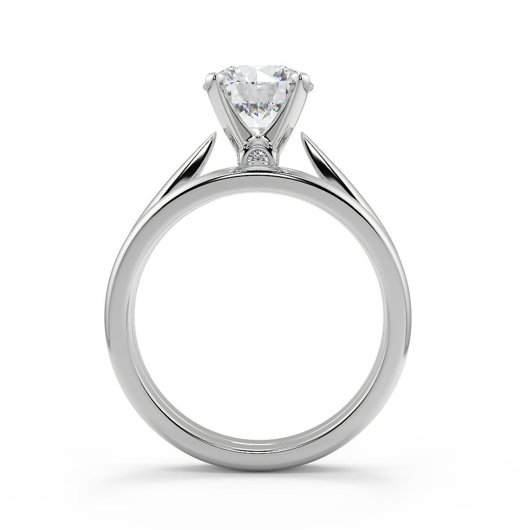 Maria Classic Cathedral Solitaire Round Cut Diamond Engagement Ring - Nivetta