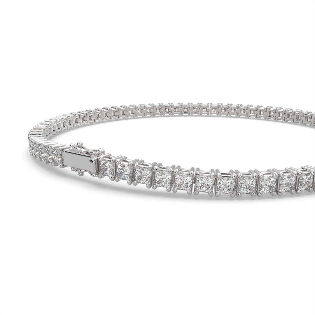 Marigold Princess Cut Diamond Tennis Bracelet Prong Set (4 ctw) - Nivetta