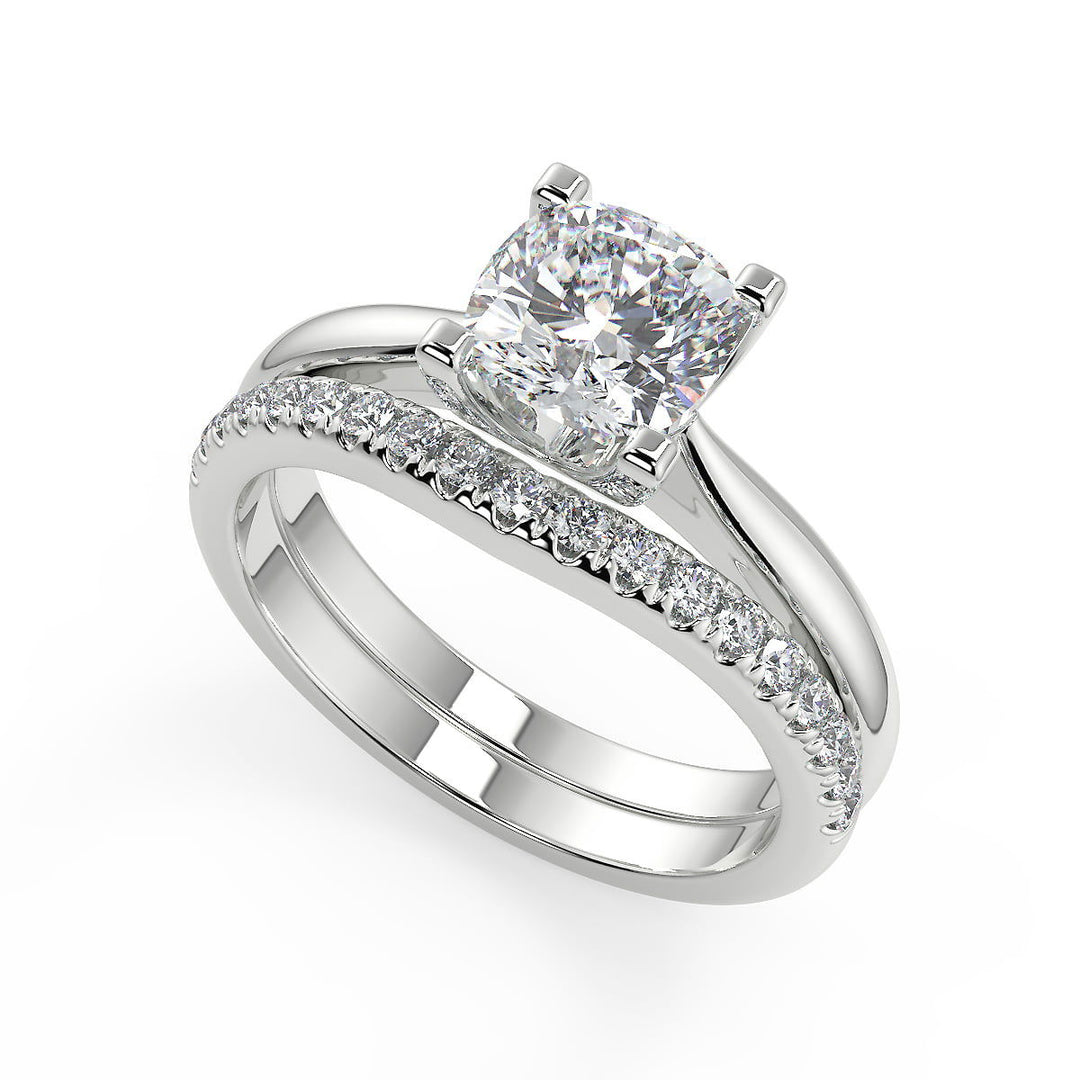 Marilyn Squared 4 Claw Solitaire Cushion Cut Diamond Engagement Ring - Nivetta