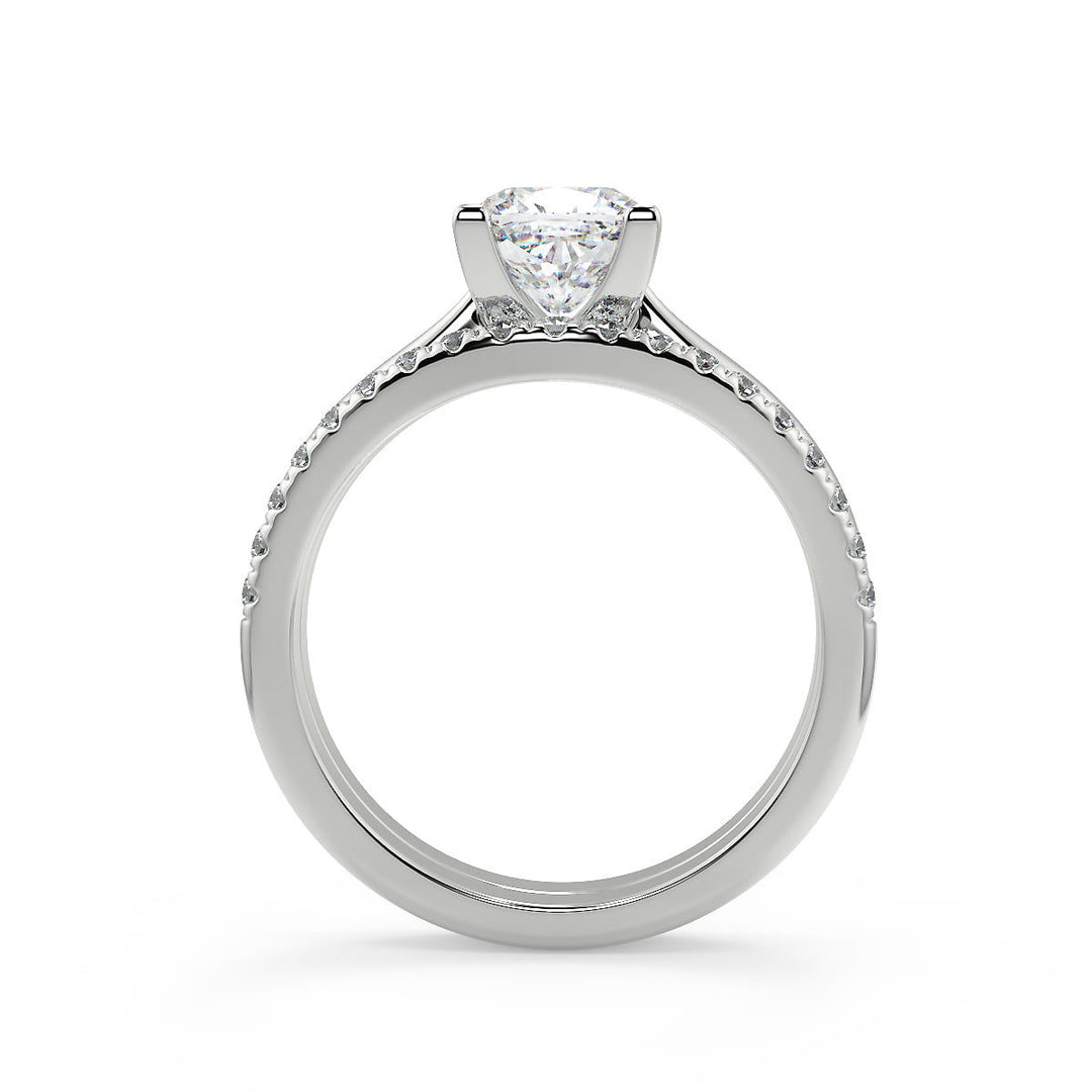 Marilyn Squared 4 Claw Solitaire Cushion Cut Diamond Engagement Ring - Nivetta