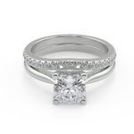 Load image into Gallery viewer, Marilyn Squared 4 Claw Solitaire Cushion Cut Diamond Engagement Ring - Nivetta