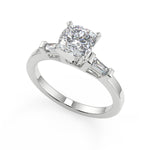 Load image into Gallery viewer, Mariyah Baguette Accents Cushion Cut Diamond Engagement Ring - Nivetta