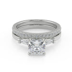 Load image into Gallery viewer, Mariyah Baguette Accents Cushion Cut Diamond Engagement Ring - Nivetta