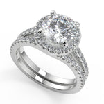 Load image into Gallery viewer, Marlee Classic Halo Pave Round Cut Diamond Engagement Ring - Nivetta