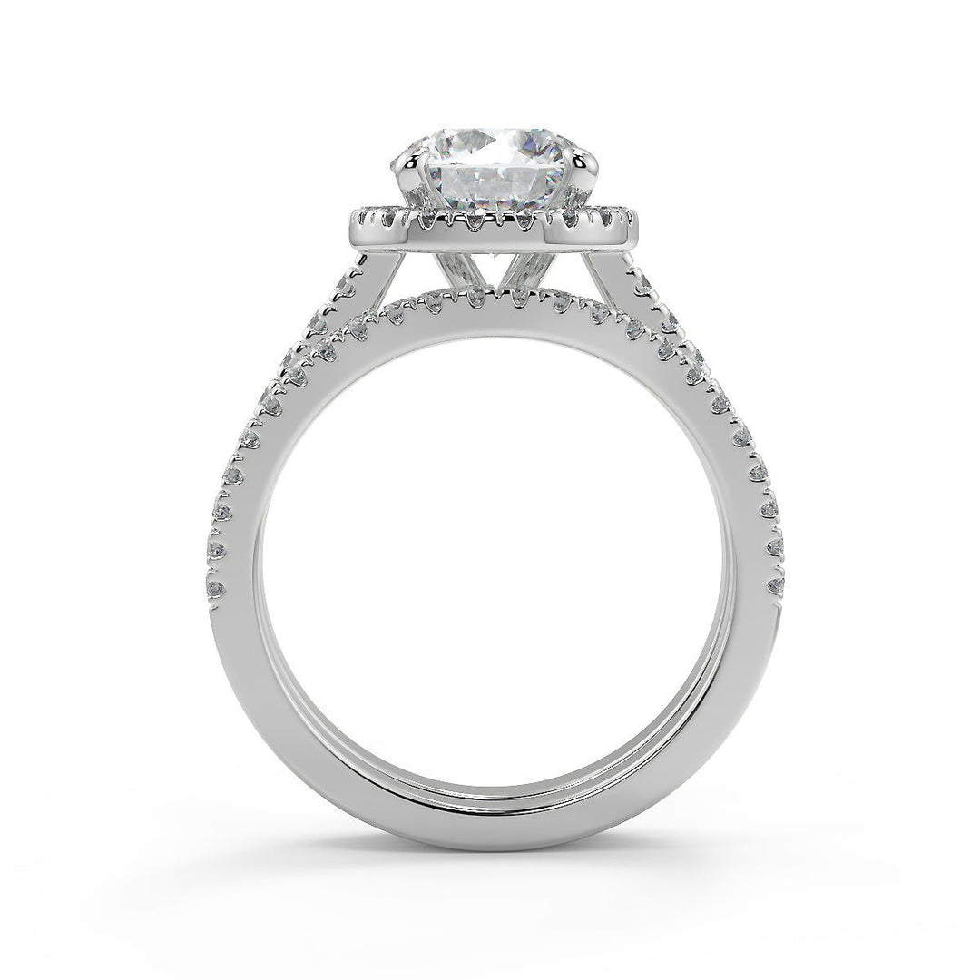Marlee Classic Halo Pave Round Cut Diamond Engagement Ring - Nivetta