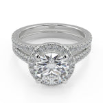 Load image into Gallery viewer, Marlee Classic Halo Pave Round Cut Diamond Engagement Ring - Nivetta