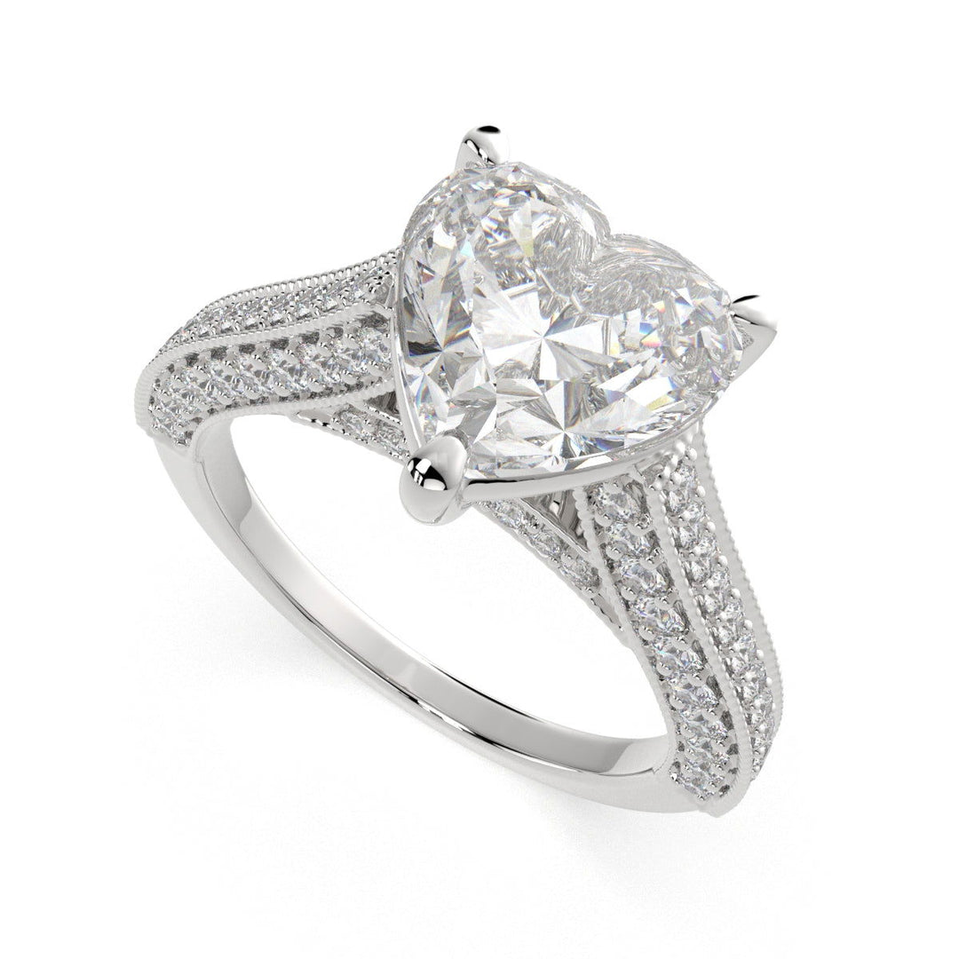 Martina Heart Cut Pave Engagement Ring Setting - Nivetta