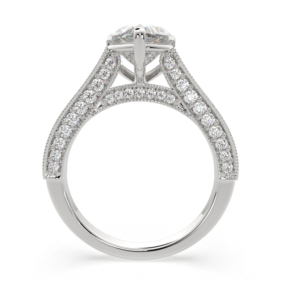 Martina Heart Cut Pave Engagement Ring Setting - Nivetta