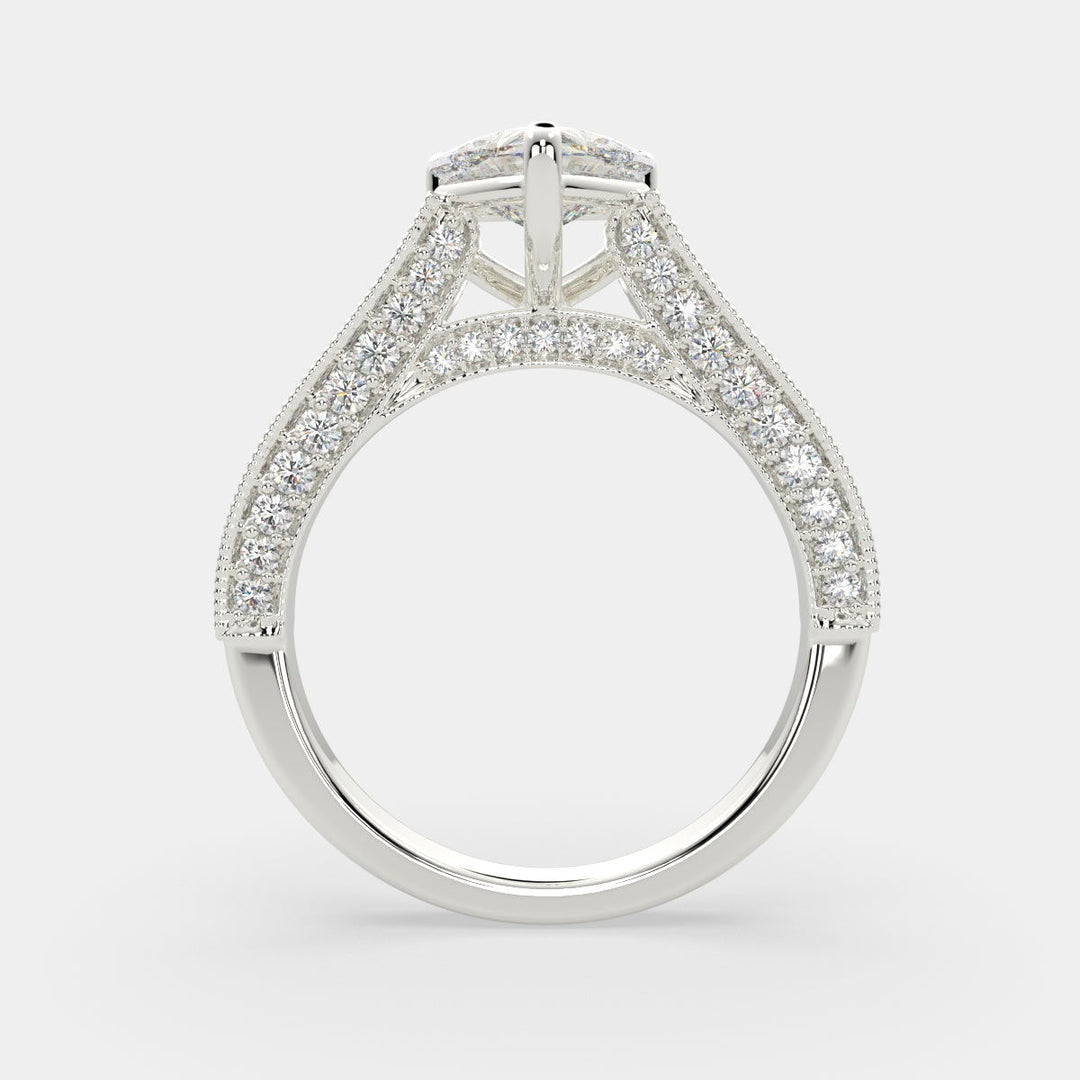 Martina Heart Cut Pave Engagement Ring Setting - Nivetta