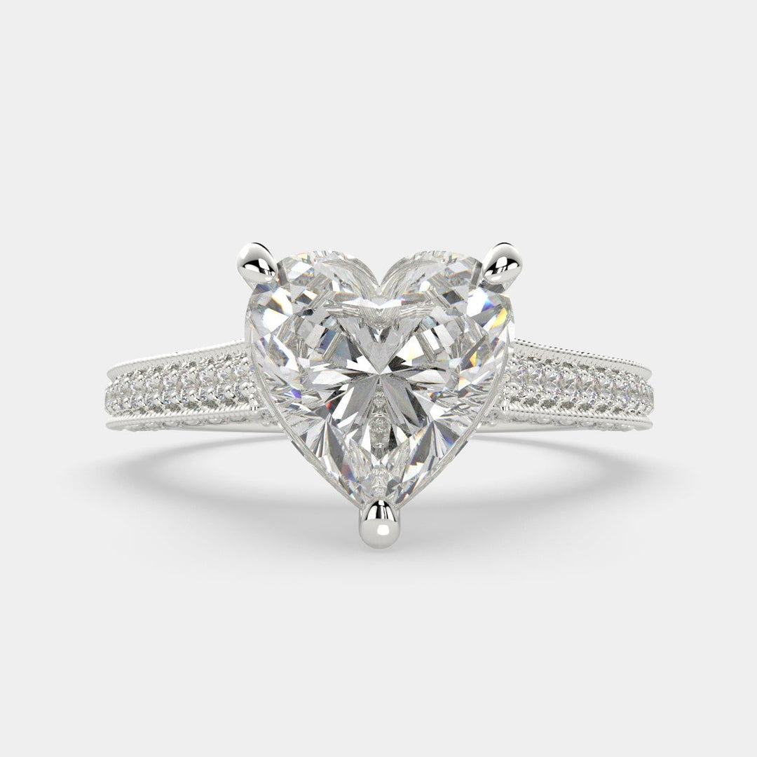 Martina Heart Cut Pave Engagement Ring Setting - Nivetta