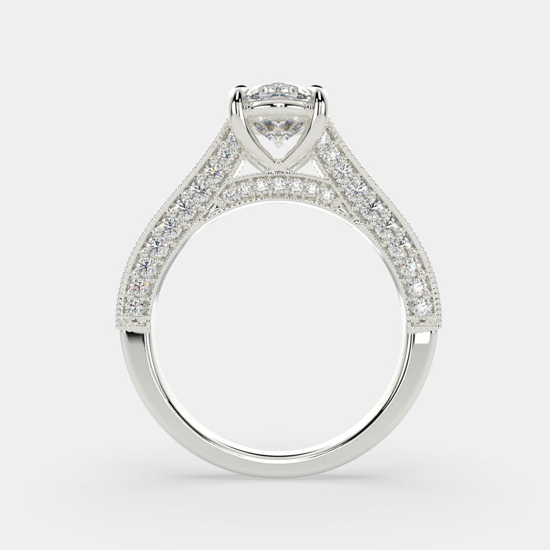 Martina Oval Cut Pave Engagement Ring Setting - Nivetta