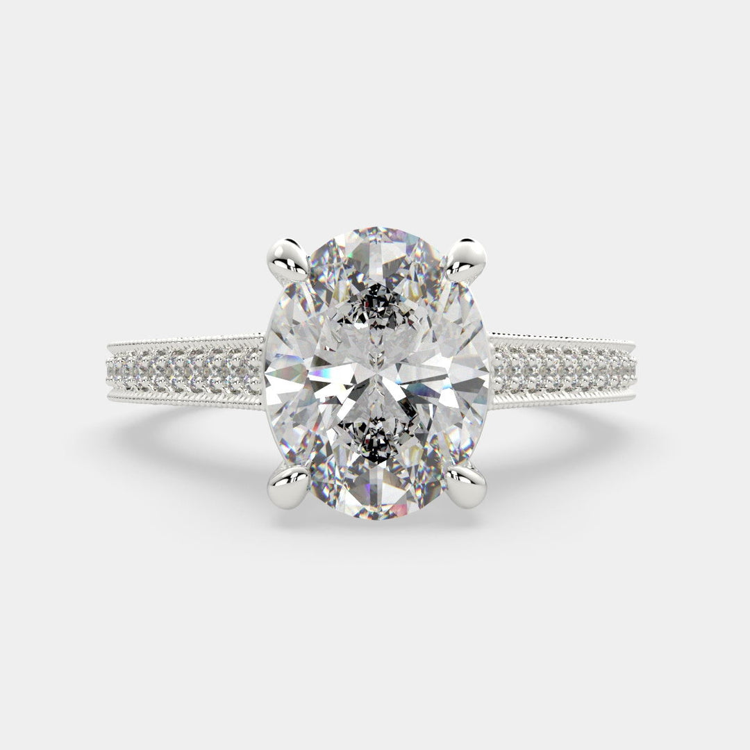 Martina Oval Cut Pave Engagement Ring Setting - Nivetta