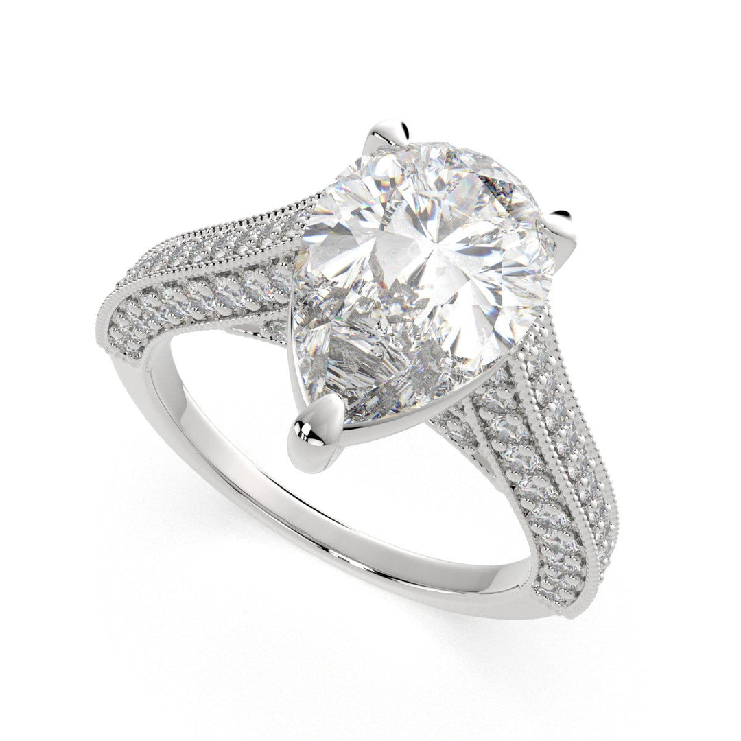 Martina Pear Cut Pave Engagement Ring Setting - Nivetta