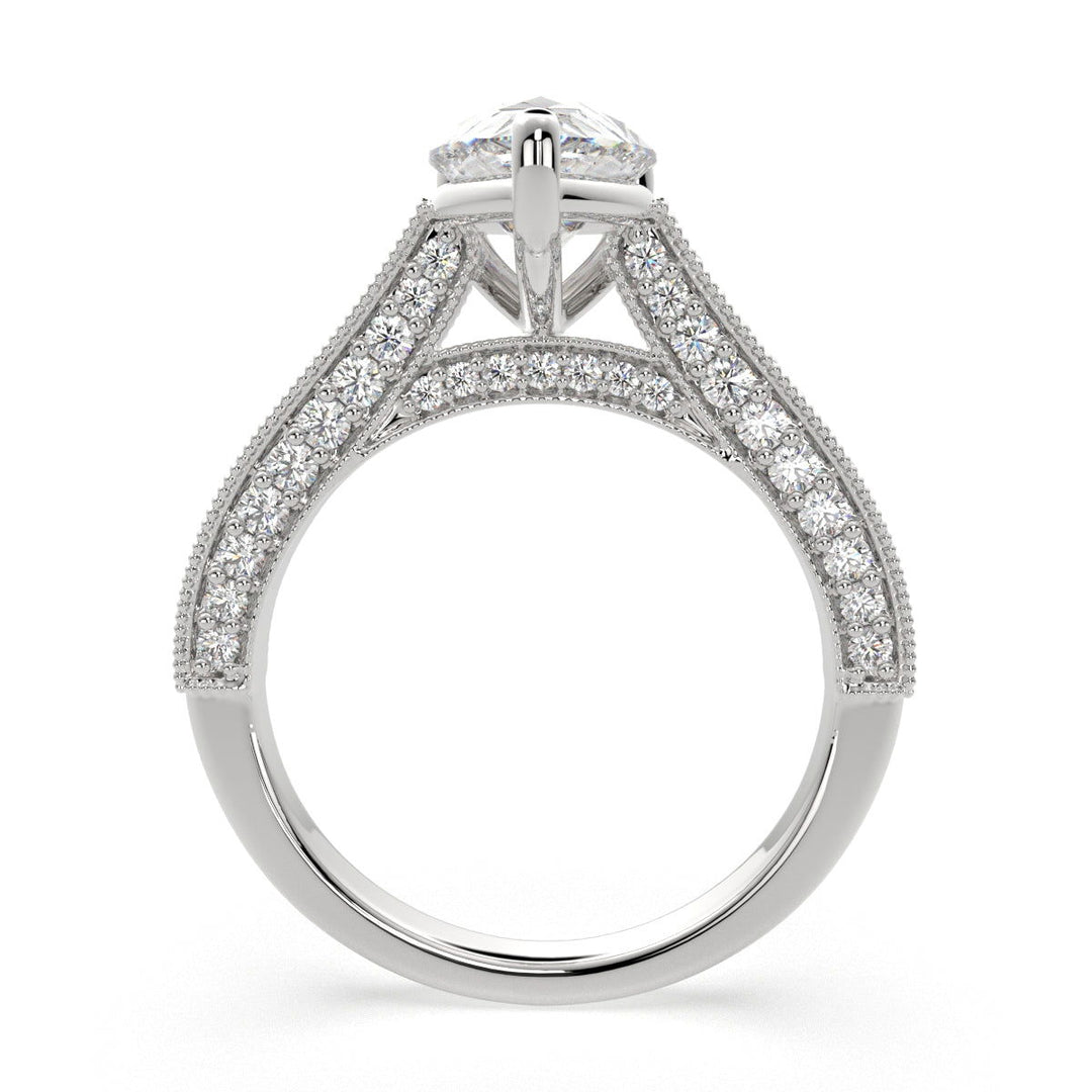 Martina Pear Cut Pave Engagement Ring Setting - Nivetta