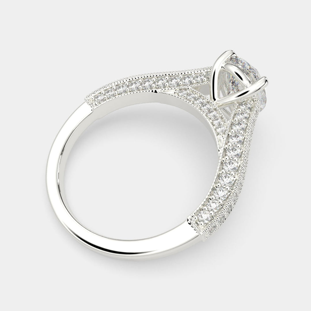 Martina Pear Cut Pave Engagement Ring Setting - Nivetta