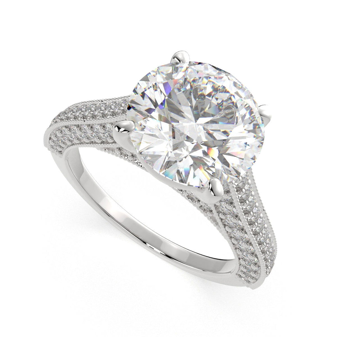 Martina Round Cut Pave Engagement Ring Setting - Nivetta