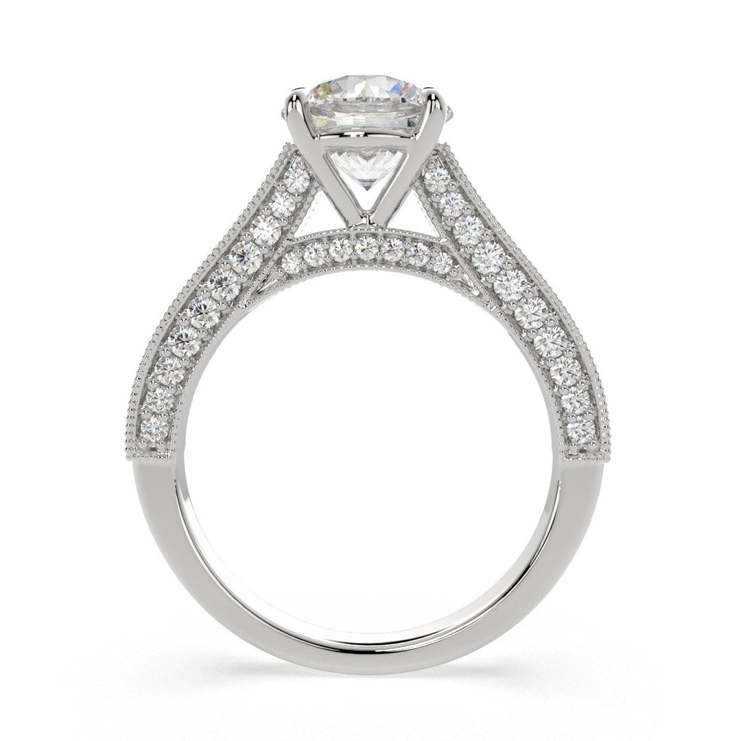 Martina Round Cut Pave Engagement Ring Setting - Nivetta