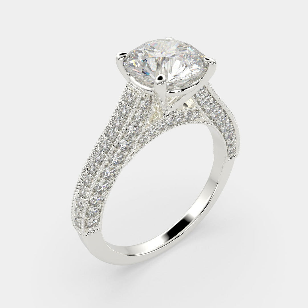 Martina Round Cut Pave Engagement Ring Setting - Nivetta