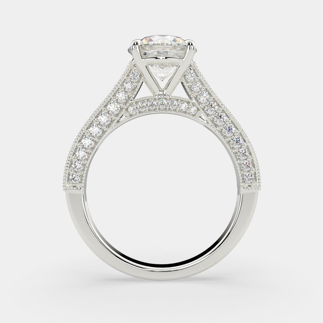Martina Round Cut Pave Engagement Ring Setting - Nivetta
