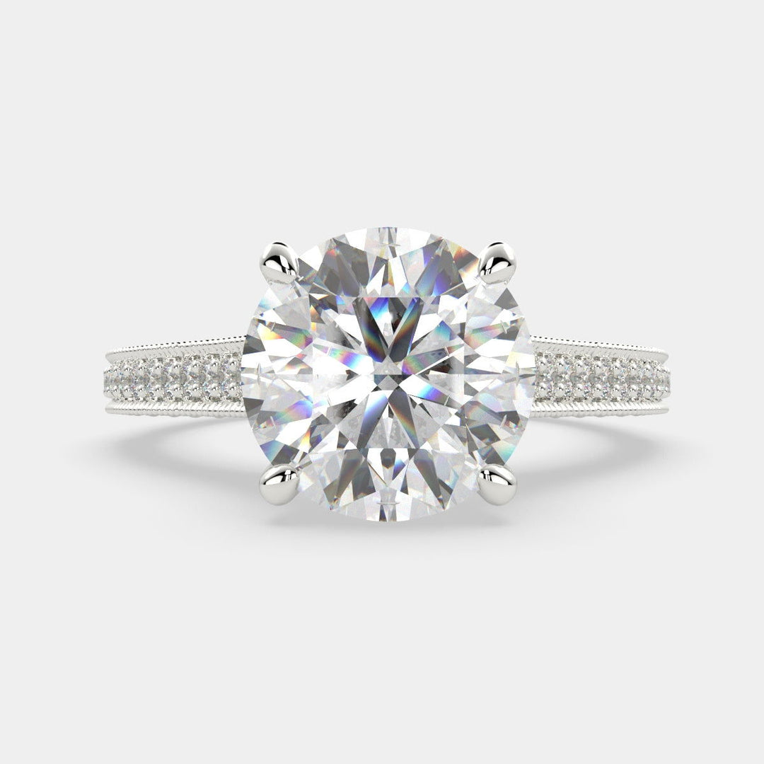 Martina Round Cut Pave Engagement Ring Setting - Nivetta