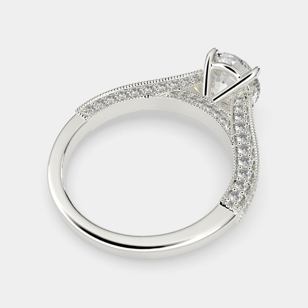 Martina Round Cut Pave Engagement Ring Setting - Nivetta