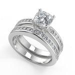 Load image into Gallery viewer, Melanie Channel Set 4 Prong Cushion Cut Diamond Engagement Ring - Nivetta