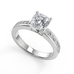 Load image into Gallery viewer, Melanie Channel Set 4 Prong Cushion Cut Diamond Engagement Ring - Nivetta