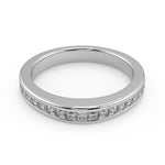 Load image into Gallery viewer, Melanie Channel Set 4 Prong Cushion Cut Diamond Engagement Ring - Nivetta